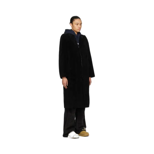 Flat Lapel Collar Button Coat