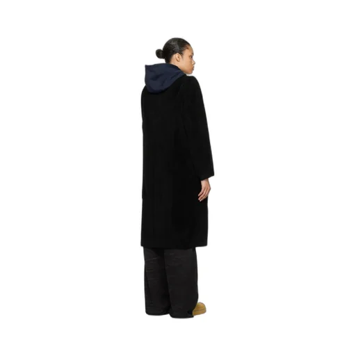 Flat Lapel Collar Button Coat