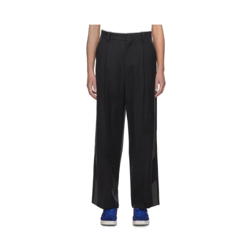 Striped Belt-Loop Casual Pants