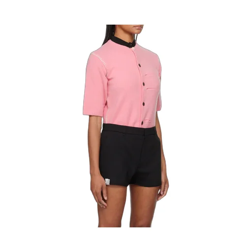 Round-Collar Button-Down Sweater