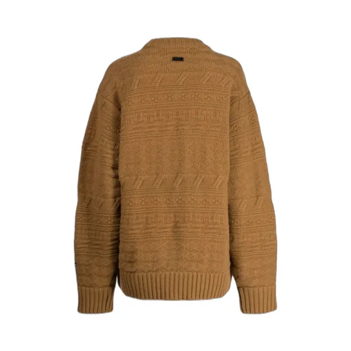 Coarse Twisted Knitted Round Neck Sweater