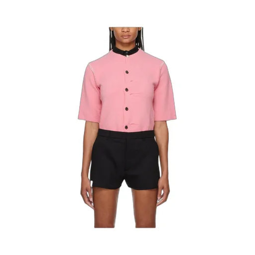 Round-Collar Button-Down Sweater