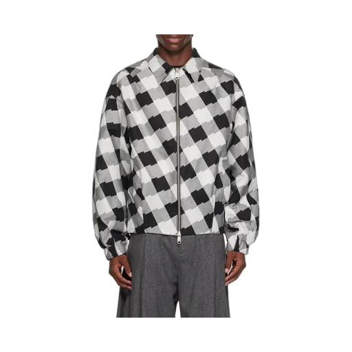Check Zipper Casual Jacket