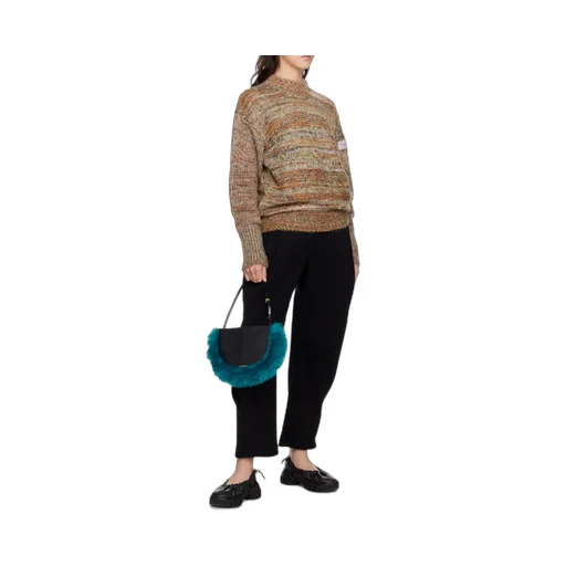 Striped Round-Neck Knitted Sweater