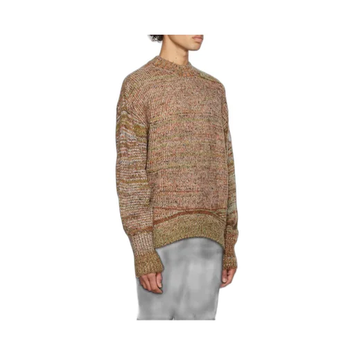 Striped Round-Neck Knitted Sweater