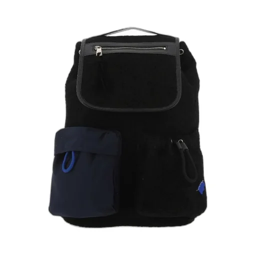 Logo Patch Panelled Boucle Backpack