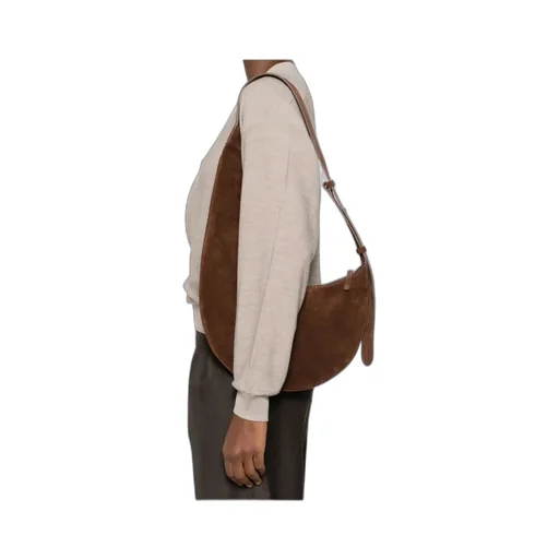 Suede Crescent Tote Bag