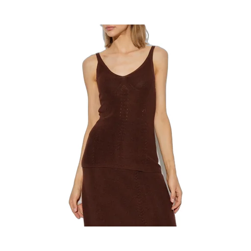 Textured Knit V-Neck Top