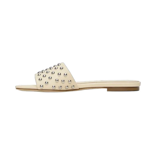 Anna Studded Leather Slippers