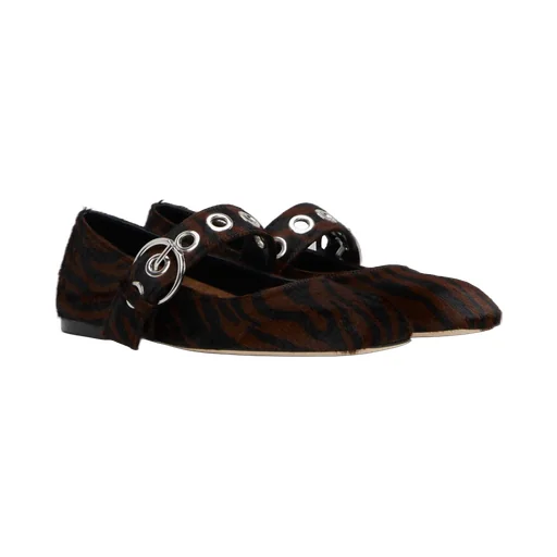 Uma Eyelet Mary Jane Ballet Flats