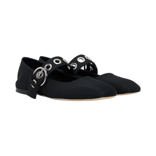 Uma Eyelet Mary Jane Ballet Flats