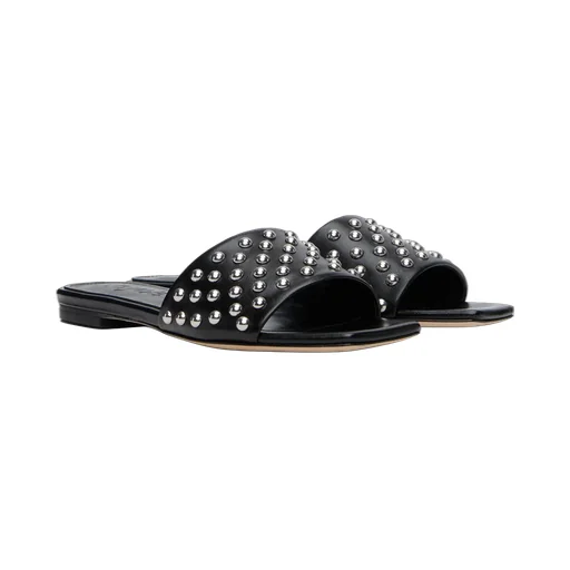Anna Studded Leather Slippers