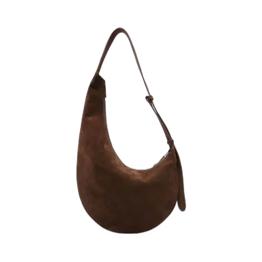 Suede Crescent Tote Bag