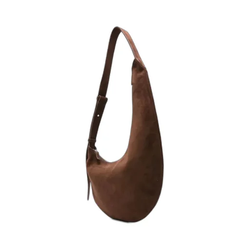 Suede Crescent Tote Bag