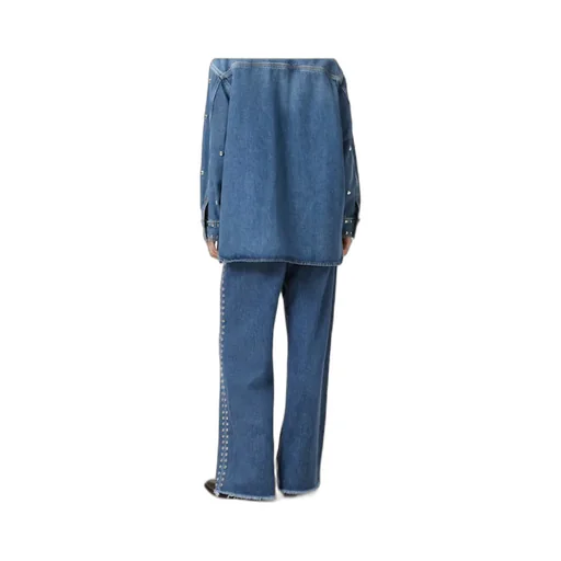 Studded Wide-Leg Jeans