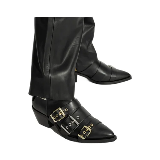 Triple Buckle Ankle Boots