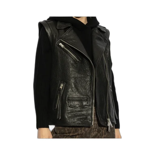 Biker Style Sleeveless Jacket
