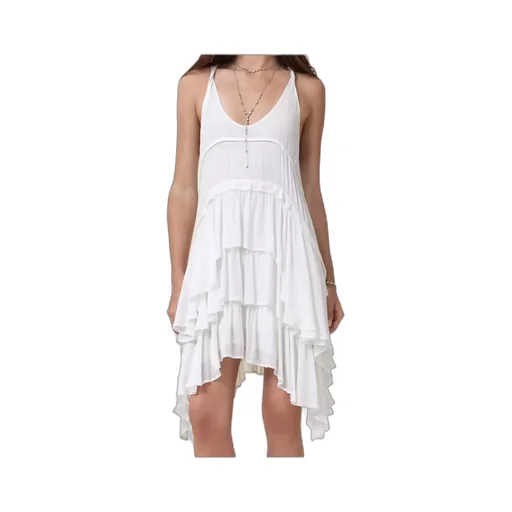 Ruffled Asymmetric Mini Dress