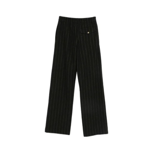 Wide-Leg Striped Casual Pants