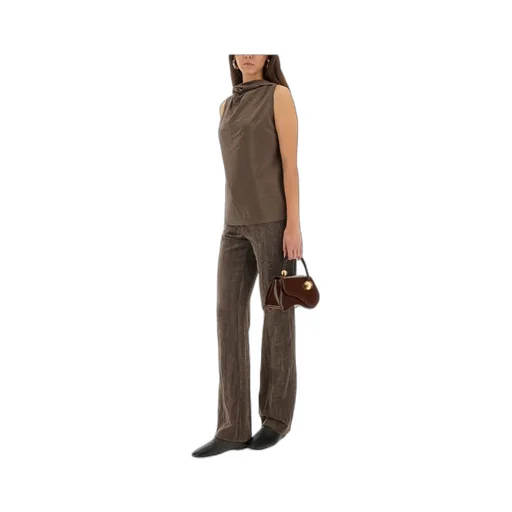 Velvet Crinkle Slim Pants