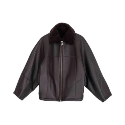 Zip-Front Leather Jacket
