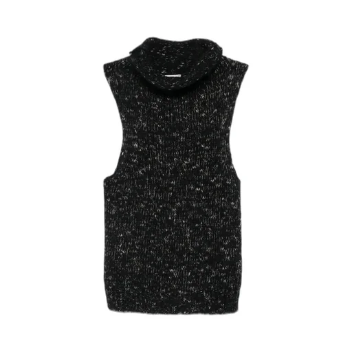 High-Neck Knitted Vest