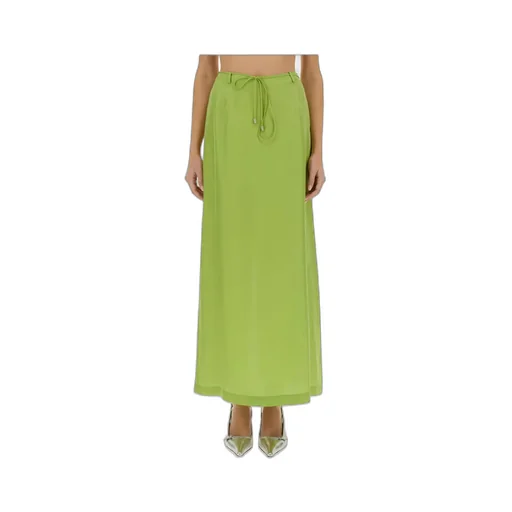 Slit-Detailed Drawstring Maxi Skirt