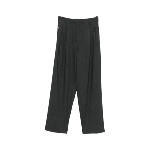 Pleated Straight Leg Tailored Trousers