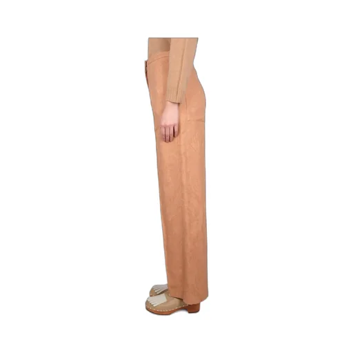 Ajoure High-Waisted Wide-Leg Trousers