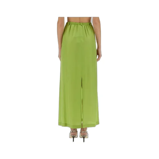 Slit-Detailed Drawstring Maxi Skirt