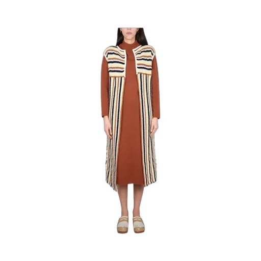 Stripe Detailed Knitted Gilet
