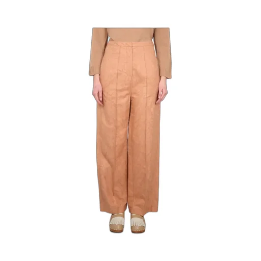 Ajoure High-Waisted Wide-Leg Trousers