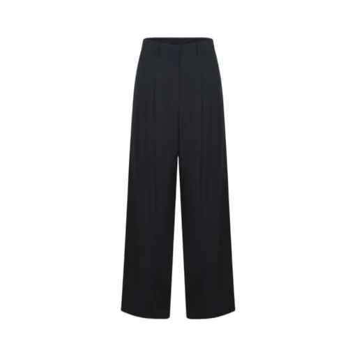 Straight-Leg Pleated Trousers