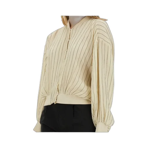 Stitched Striped Bomber Jacket