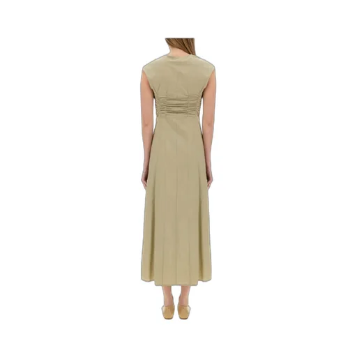 Ruched V-Neck Maxi Dress