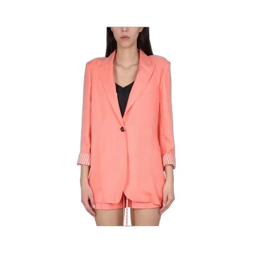 V-Neck Single-Breasted Blazer