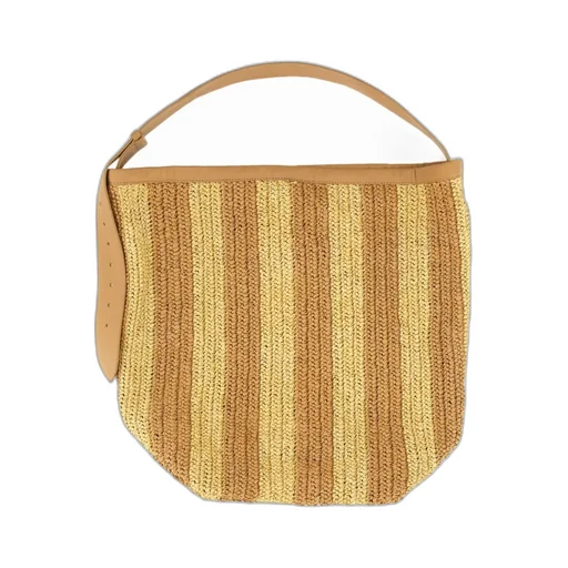 Striped Woven Shoulder Bag