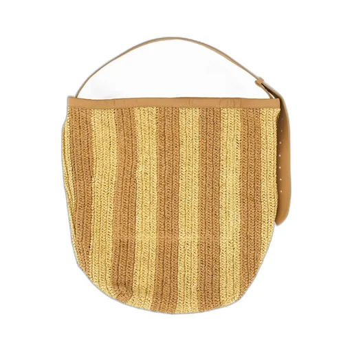 Striped Woven Shoulder Bag