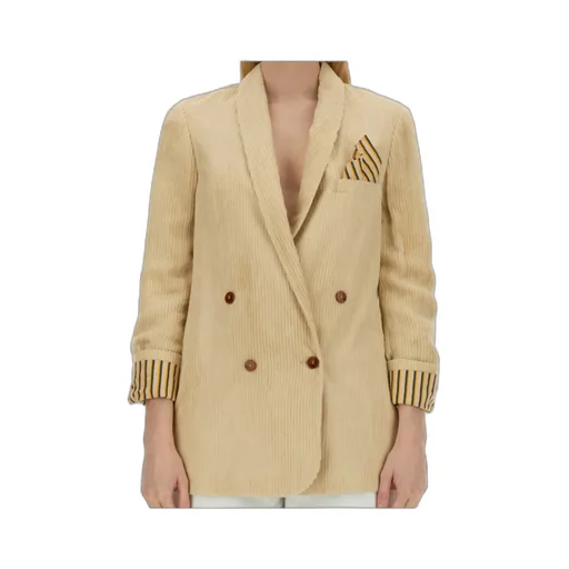 Double-Breasted V-Neck Blazer