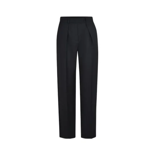Straight Leg Pleated Trousers
