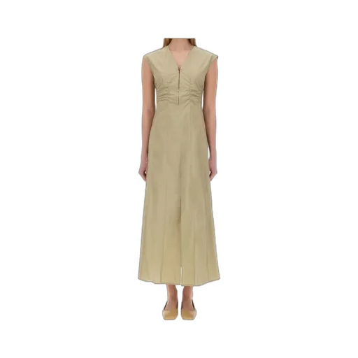 Ruched V-Neck Maxi Dress