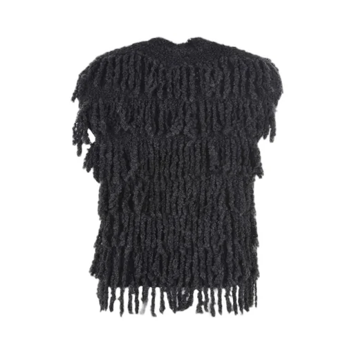 Fringed Detail Sleeveless Gilet