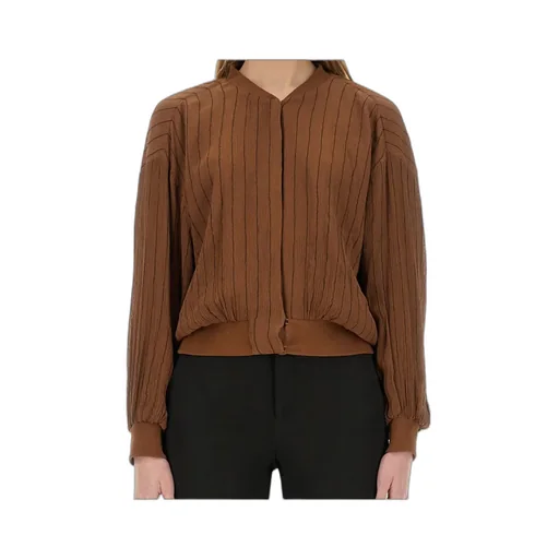 Stitched Striped Bomber Jacket