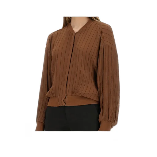 Stitched Striped Bomber Jacket