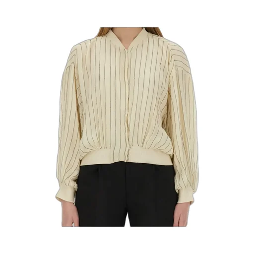 Stitched Striped Bomber Jacket