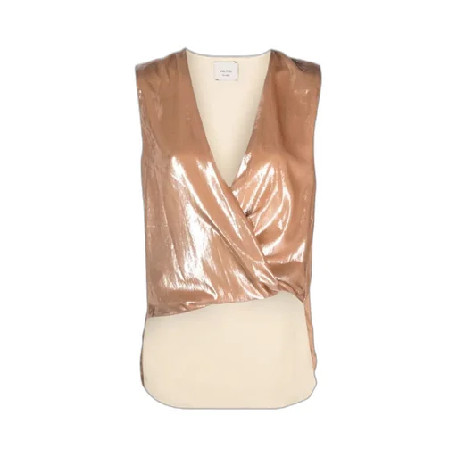 Metallic-Finish Sleeveless Top