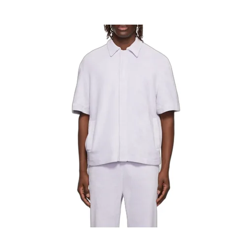 Logo Lapel Short-Sleeved Casual Jacket