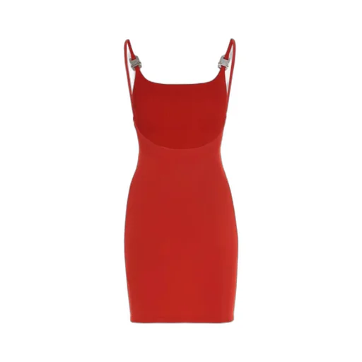 Buckle-Detail Knitted Dress