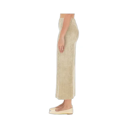 Elasticated Waistband Striped Midi Skirt