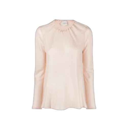 Lurex-Detail Flared Hem Blouse